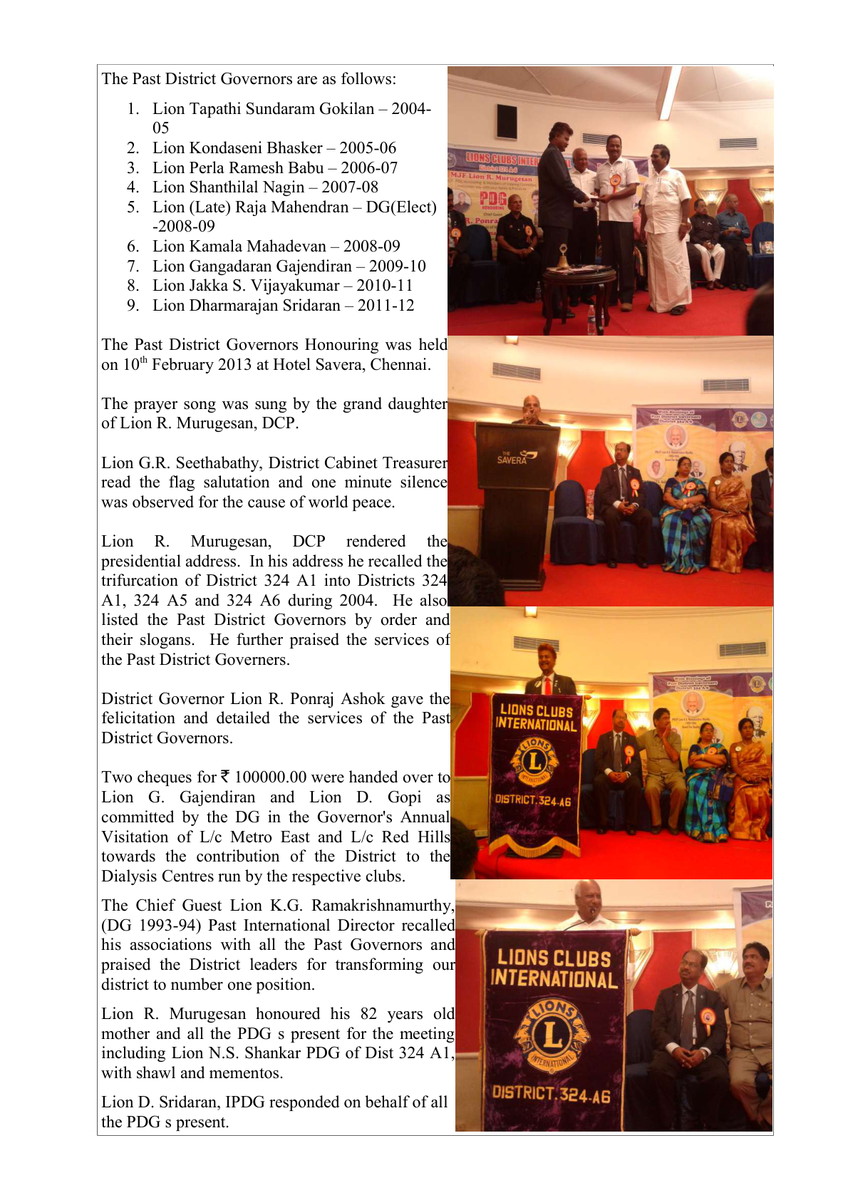 Lions District 324 honouring document — page 3